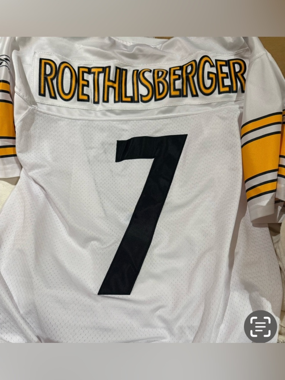 White #7 Football Jersey with Yellow and Black Accents